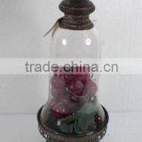 8009245MC-Antique Rustic Metal and Glass Cover Holder thumbnail-1