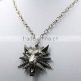 Hot Sale Game Retro Jewelry The Witcher 3 Wolf Head Pendant Necklace thumbnail-3