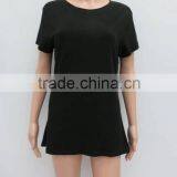 Lady's Big Size Stretched O-neck Tee