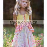 Wholesale Long Sleeve Chevron Floral Dress Matching Lace Ruffle Pants Baby Girls Clothing Sets thumbnail-4