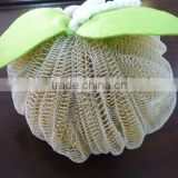 PE pumpkin mesh bath sponge , bath ball producing rich foam