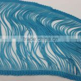 sewing craft azure 18cm conso drapery pillow costume ballroom dancing chainette polyester fringe trim                        
                                                Quality Choice