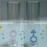 Glass Champagne Shape Vase - Flower Vase