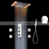 3 Way recessed ceiling bath led shower set with multifunctional water mixer,hand shower and body jets