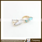 High quality personalized simple design turquoise engraved finger ring