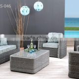Hot selling wicker patio garden sofa set furniture with aluminum frame