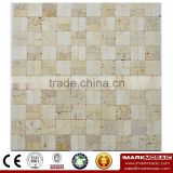 IMARK Yellow Color Travertine Mix White Color Travertine Marble Stone Mosaic Tile Code IVM10-006