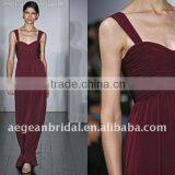 2011 merlot empire waist sweatheart neck sleeveless floor-length chiffon maid of honor dress best seller ZS-c0126