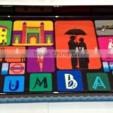 Wooden Serving Tray Rectangle Painted Mumbai Print