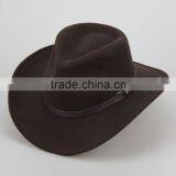 Bull Rider Jazz Fedora Sunhat Men Felt Hats Ribbon Band Western Cowboy Hat Brown thumbnail-4