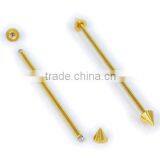 Gold Plate Ear Piercing Jewelry Industrial Barbell thumbnail-1