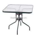 Square Iron Tube Glass Bistro Table