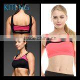 Kiteng 2016 New Design Yoga Sports Bra With Contrast Color Mesh Panel Wicking Fabric and Padding Office In United States thumbnail-1