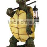 Personalized Handmade Color Painted Decorative Resin Turtle Lantern Statue thumbnail-1
