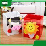 Multipurpose Wooden Cartoon Animal Penholder Storage Pen Container Case Box Holder With Clip thumbnail-1