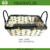 Handmade Bamboo Bread Basket with handles