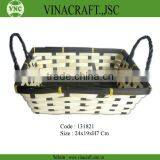 Handmade Bamboo Bread Basket With Handles thumbnail-1