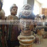 Hand Carved Antique Imitation Buddha Head Decorative Sculpture thumbnail-2