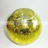 Party Decoration Hanging Yellow Sparkling Glass Polished Hollow Glass Ball thumbnail-2