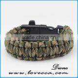 Best Paracord Survival Bracelet Outdoor Camping 4 in 1 Flint Fire Starter Whistle thumbnail-2