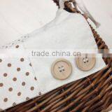 Home Lidded Set 2 Decorative Oval White Wicker Egg Basket thumbnail-6