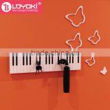 2016 New Design Home Wall Decoration Piano Wall Mount Hook Multifunction Clothes Coat Rack and Key Holder Wall Hook thumbnail-3