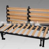 Hot sell metal folding sofa bed frame with wooden flat slats