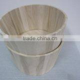 Hot Sale Natural Handmade Round Shape Solid Wooden Barrel, Wood Barrel With Rope Handle Manufacture thumbnail-2