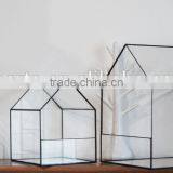 Small House Stained Glass Gecoration Terrarium Home Decor Planter for Indoor Gardening thumbnail-2