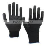 NMSAFETY 13 Gauge Knitted Black Nylon Liner Coated Foam Pvc on Palm Good Grip Safety Working Gloves thumbnail-1