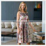 Customized 2015 Top Quality New Design Digital Printing 100% Silk Satin Dresses thumbnail-1