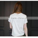 Custom Cotton Printing T Shirts Cartoon White O-neck T Shirt Women thumbnail-5