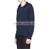 Neck Blank Hoodie Elbow Leather no Drawstring Leather Sleeve Sweatshirt thumbnail-3