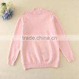 Girls Sweaters 2017 Spring Pink Turtleneck Clothes Woolen Sweater Designs for Children Sweater Designs for Kids Machine Knitted thumbnail-2