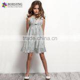 Children Cotton Frock Design Sleeveless Fashion Kids Girls Flower Girl Birthday Party Dress