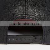 Guangzhou Hat Manufacturer Custom 6 Panel Fitted Black Blank Leather Chinese Hat thumbnail-2