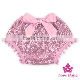 Charming Champine Sequins Baby Bloomers With Bows 0-2 Years Old Girls Cotton Bloomers Soft Touch Diaper Cover thumbnail-4