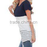 Latest Custom Fashion Ladies Short Sleeve Blouses for Wholesale 2017 thumbnail-5