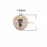 Wholesale Round Gold Plated Semicolon Stainless Steel Charms thumbnail-3