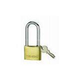 THICK BRASS PADLOCK-LONG SHACKLE-SAND POLISH thumbnail-1