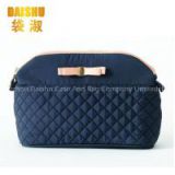 Blue Qulited Makeup Travel Bag