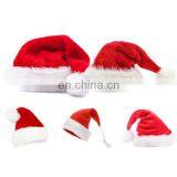 Soft winter christmas plush hat luxuly christmas plush santa hats caps children white santa hats for snow day