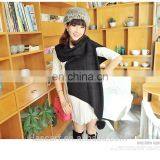 100% Acrylic Women Scarf Plaids Big Long Shawl Pure Color Black thumbnail-3