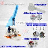 New Pro 2-1/4"58MM Badge Making Machine + Circle Cutter+ Pin Buttons+mirror With Keychain+hanger Button 58MMbadge Package