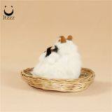 ITZZZ Lifelike Plush Furry Sitting Cat Realistic Pet Animal Figurine Home Decor Life Size Cat Model thumbnail-4
