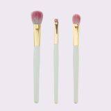 3pcs Matcha Color Practical Eyeshadow Brush Wool Hair Makeup Brush Set Portable OEM With Sack thumbnail-2