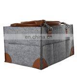 Customized Felt Diaper Caddy With Leather Corner thumbnail-3