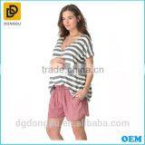 Perfect Quality V- Collar Design Summer Loose Casual T-shirt for Pregnant Women thumbnail-2