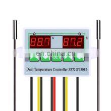 ZFX-ST3012 AC110-220V DC 12V 24V Microcomputer Electronic Temperature Controller Switch Dual Temperature Control Dual Probe