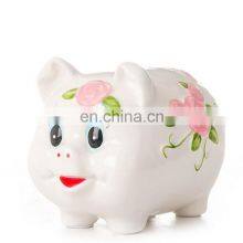 Children Gift Home Decoration Rose Colorful Pig Shape Ceramic Money Box Saving Box thumbnail-4